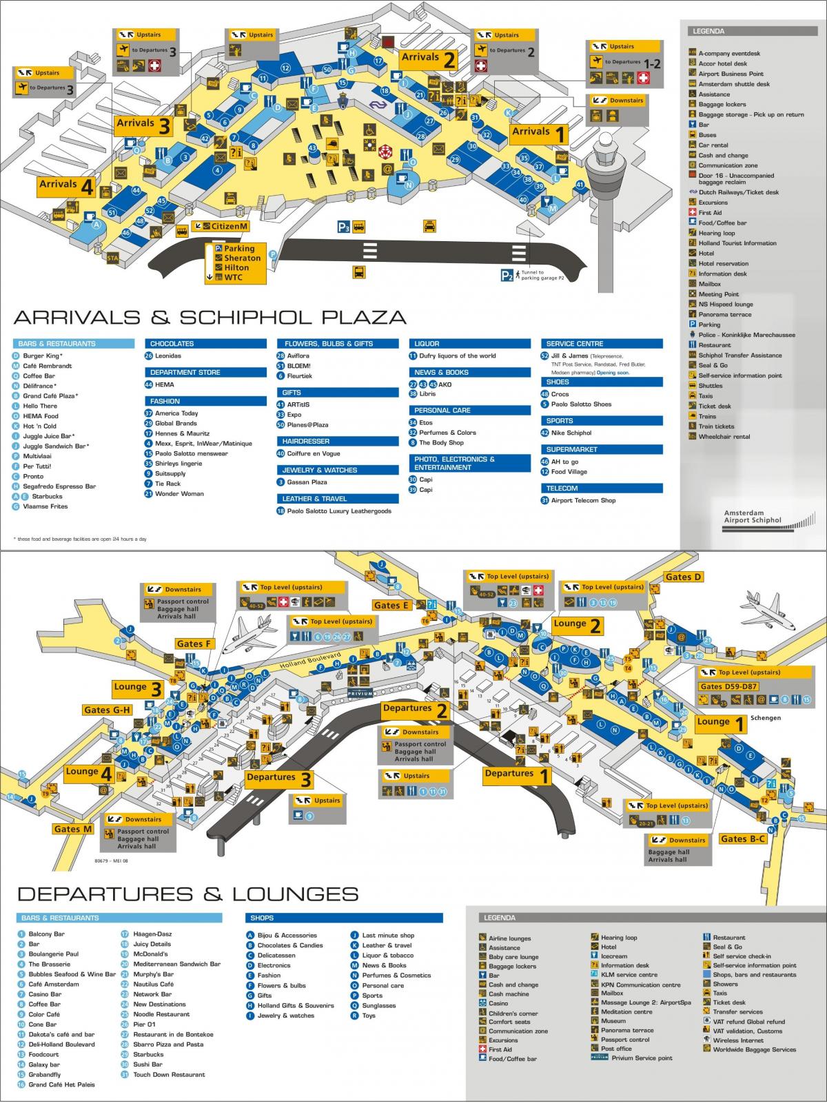 ams斯希普霍尔机场的地图