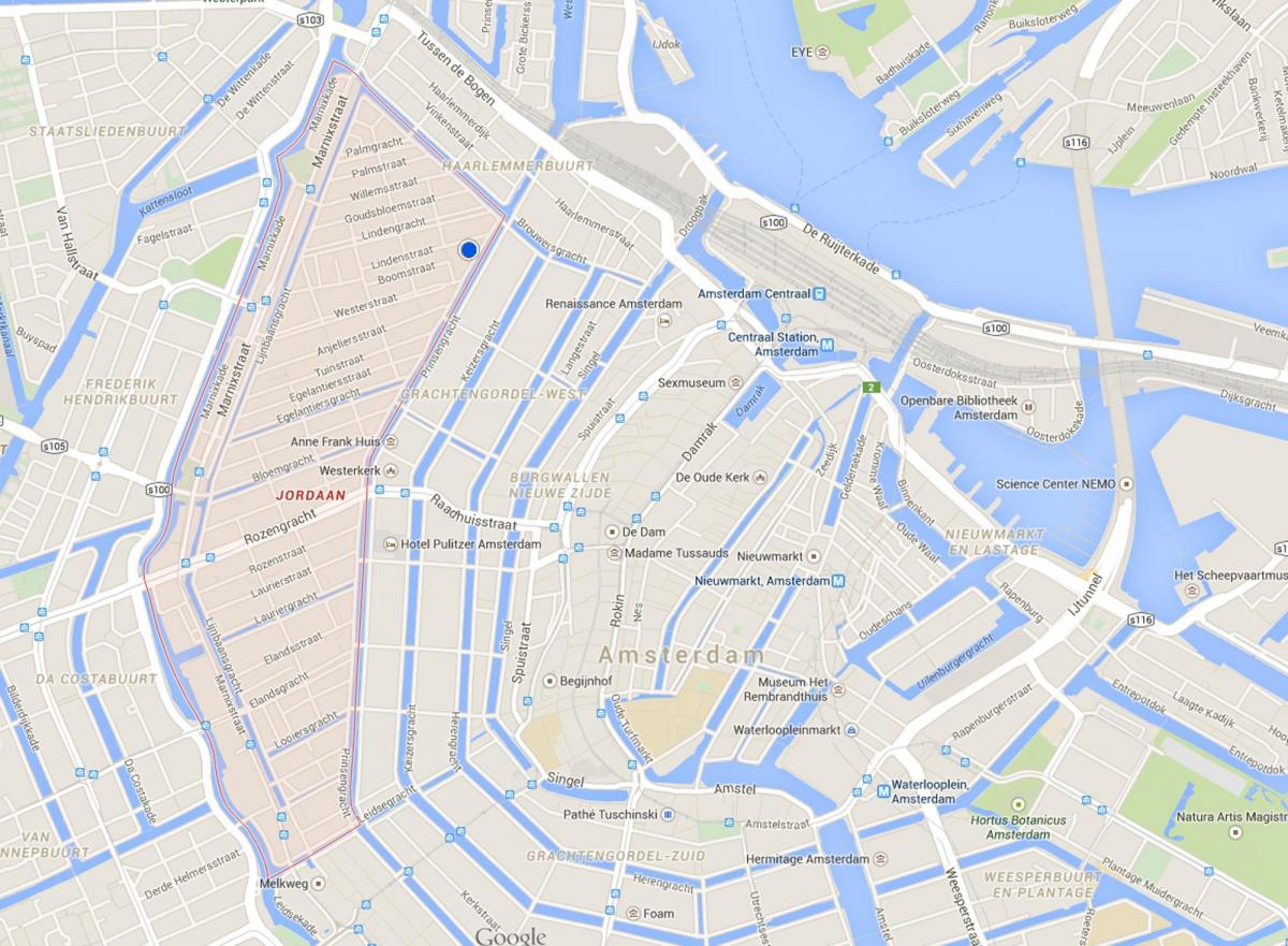 地图上的约旦阿姆斯特丹
