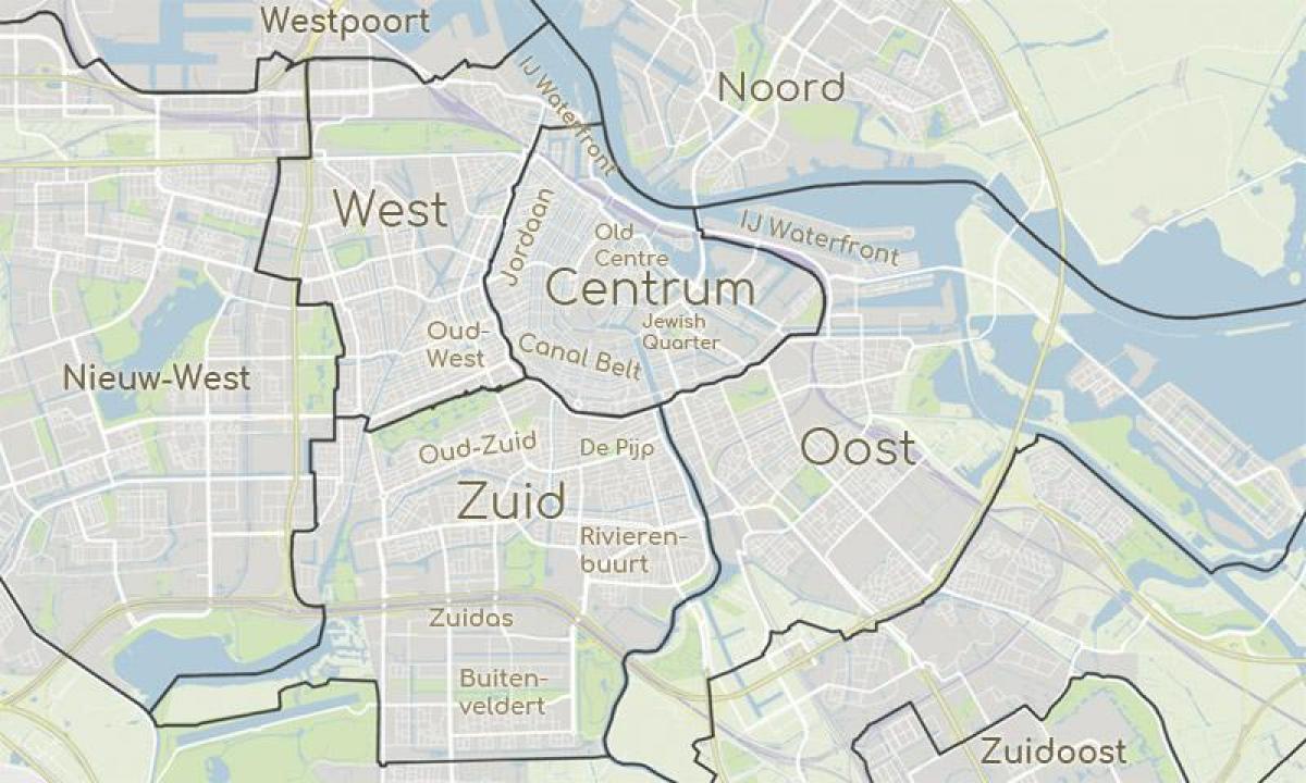 区的阿姆斯特丹地图