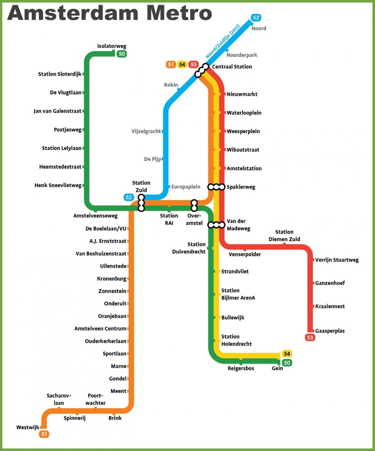 地图阿姆斯特丹地铁