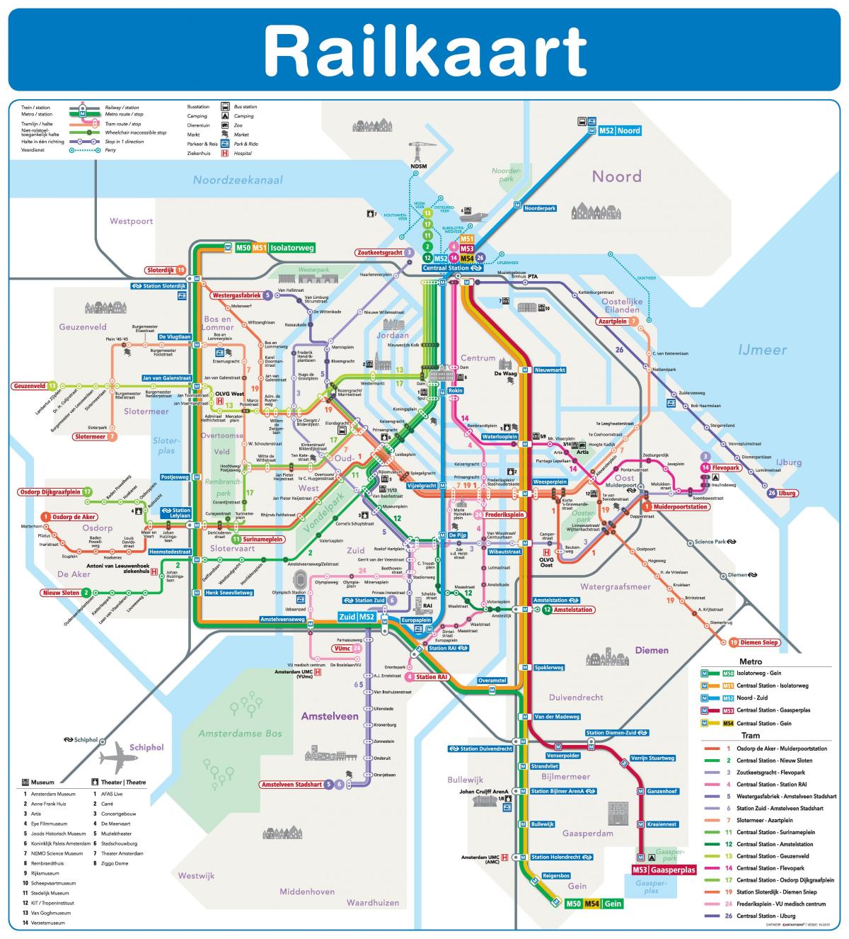阿姆斯特丹火车系统的地图