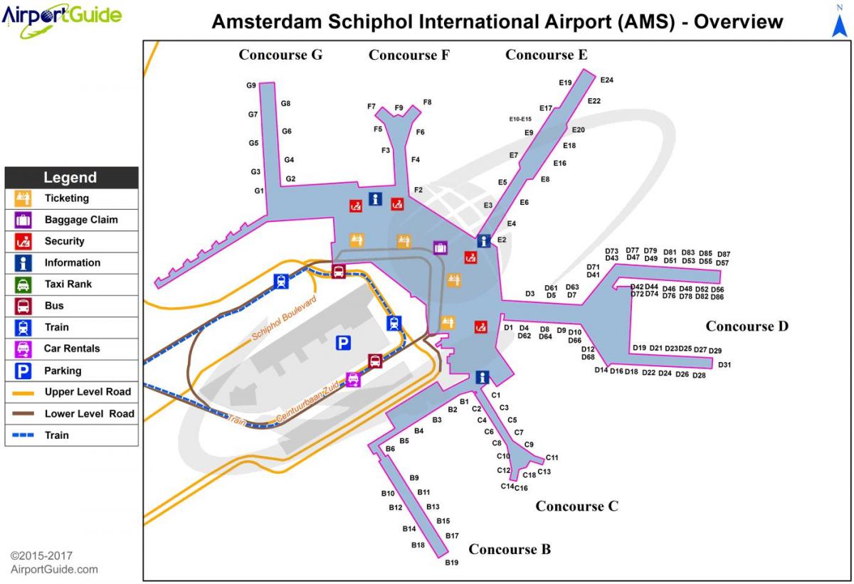 阿姆斯特丹国际机场的地图