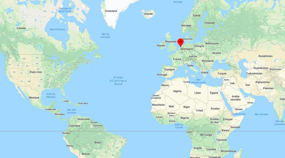 世界上的地图显示阿姆斯特丹