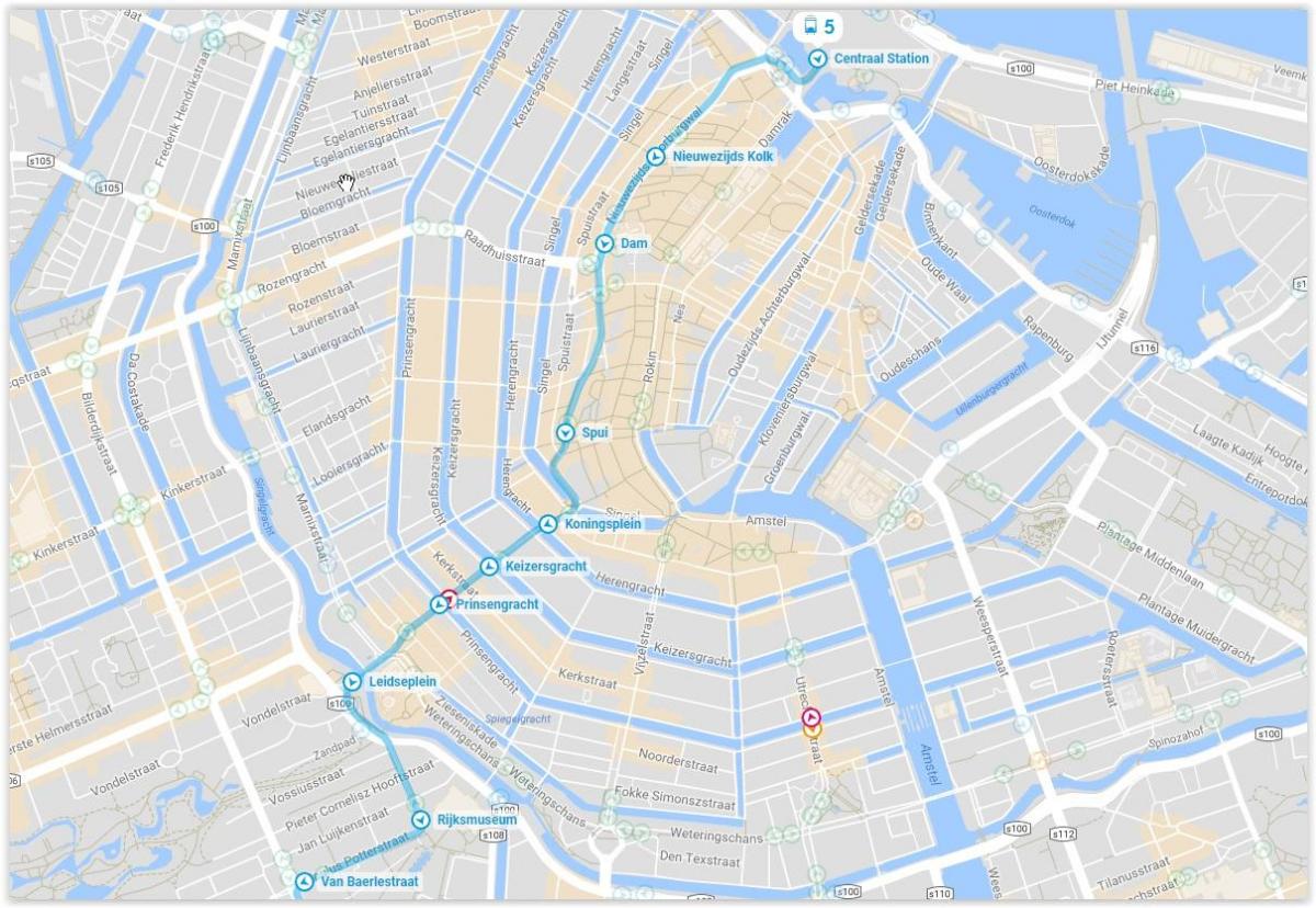 电车5路线图阿姆斯特丹