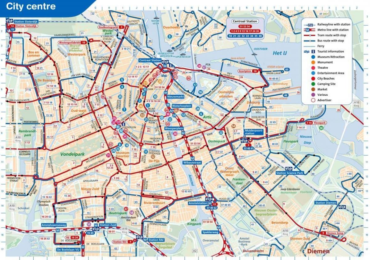 阿姆斯特丹城市交通地图