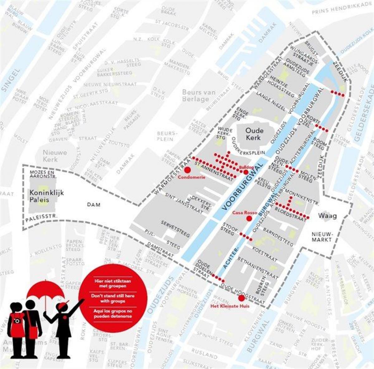 地图阿姆斯特丹的红灯