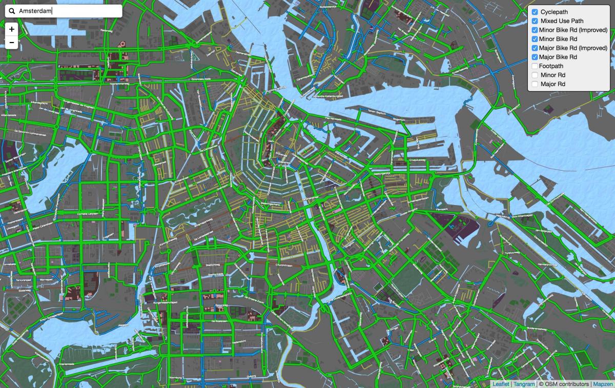 阿姆斯特丹的循环的地图