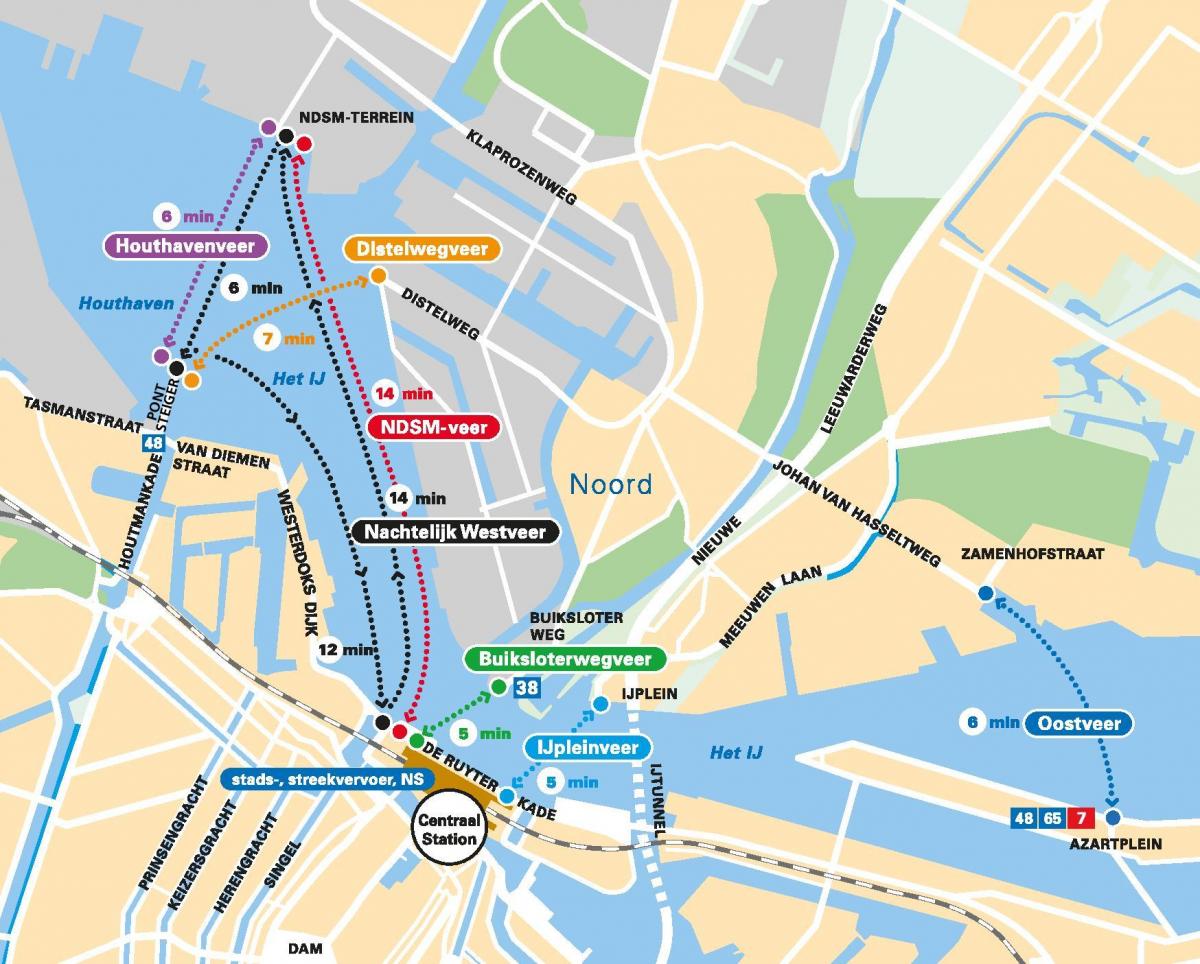 地图上的阿姆斯特丹船