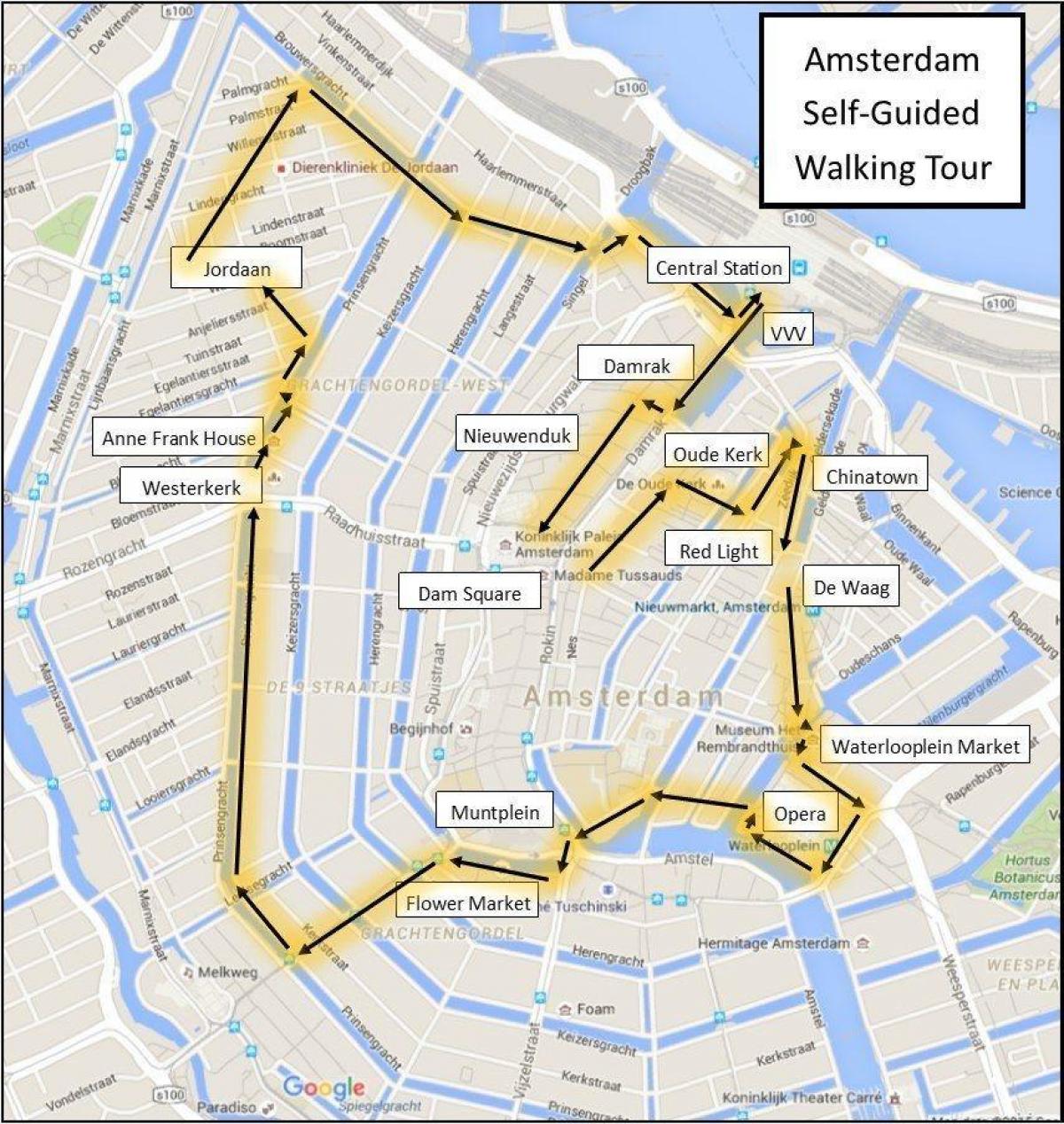 阿姆斯特丹走旅游地图