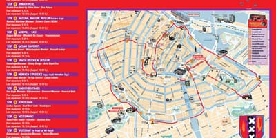 阿姆斯特丹跳上跳下的巴士旅游地图