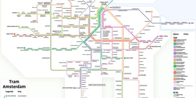 Gvb阿姆斯特丹的电车的地图